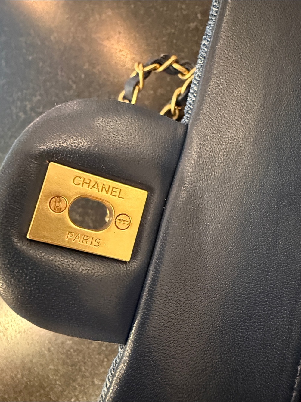 CHANEL Denim Quilted Shoulder Bag in Blue with Gold Hardware - Picture 11 of 13